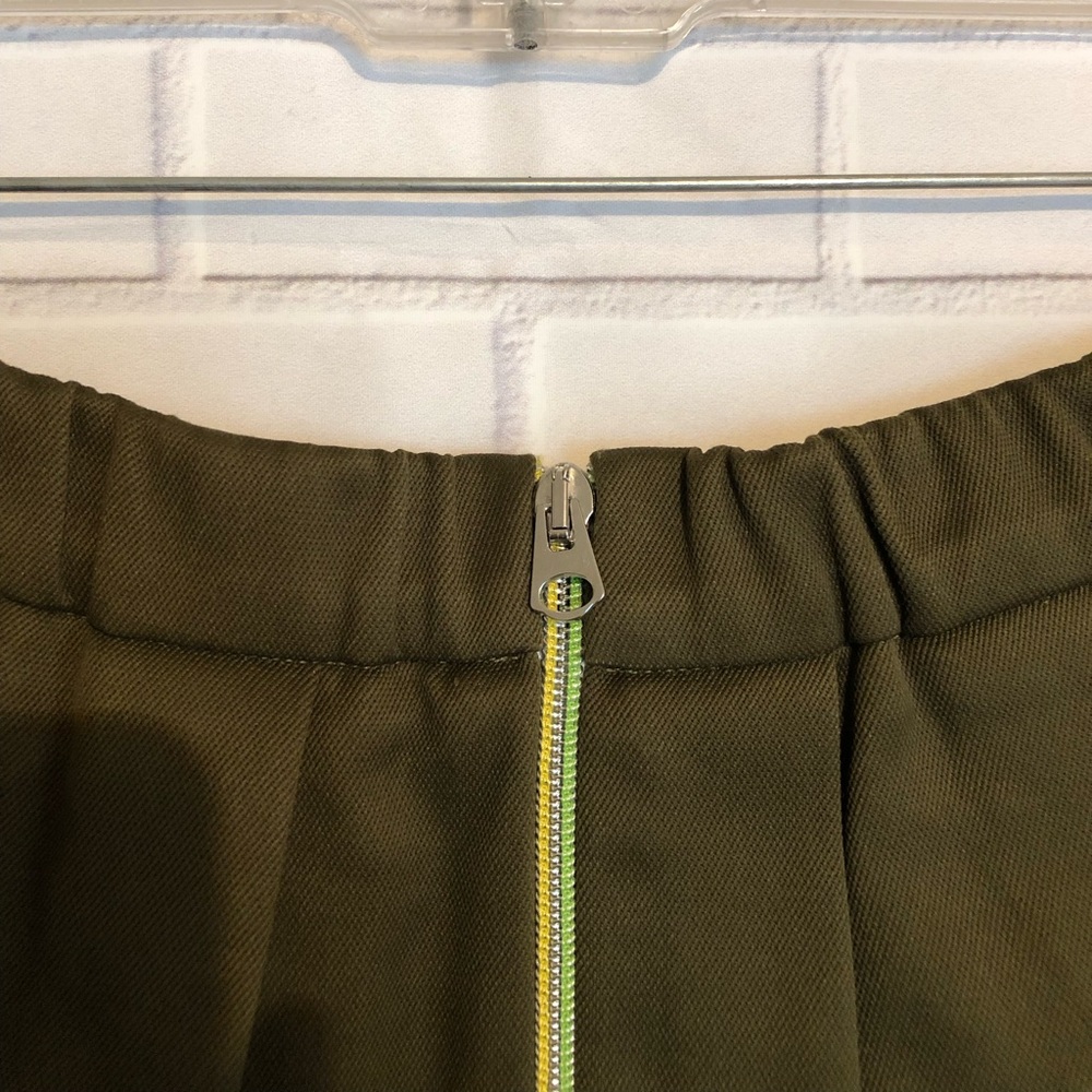 Mira Mikati Green Embroidered Scout Patches Pockets Elastic Waist Lined Skirt 4 - Picture 13 of 16
